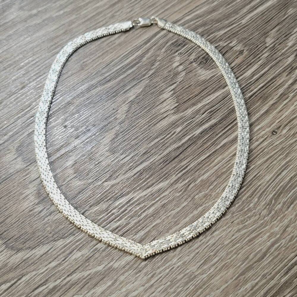 925 Sterling Silver Classic 18" Riccio Collar Necklace